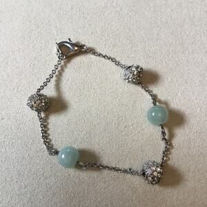 Silver Cute Crystal-Balls Bracelet